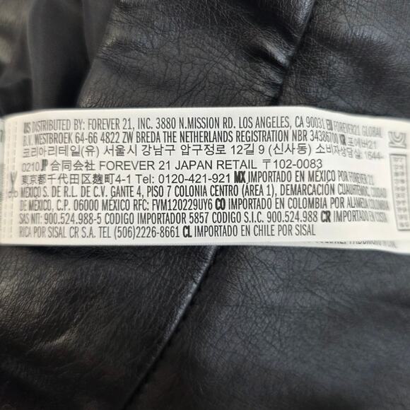 NEW Forever 21 Black Faux Leather Raw Hem Knee Length A-Line Skirt, Size Medium - Picture 11 of 12